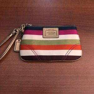 Coach Legacy Striped Wristlet